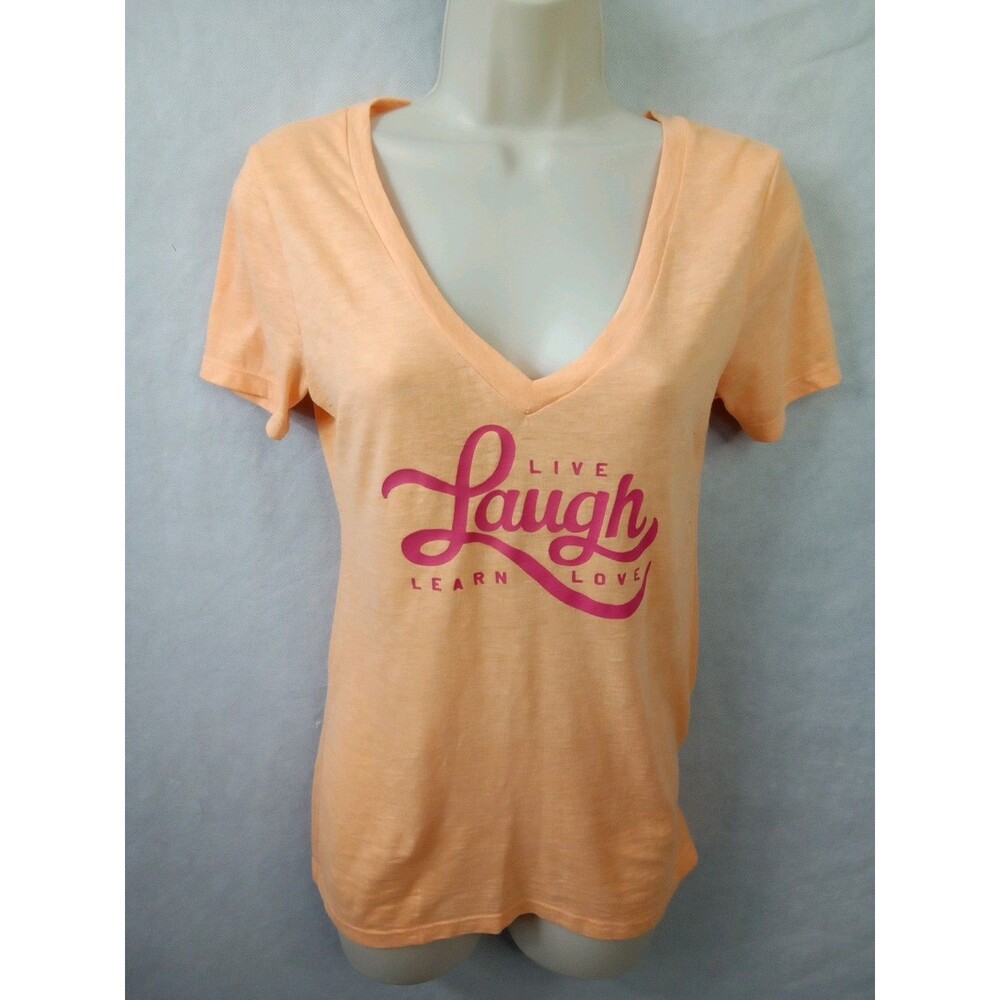 Old Navy XS V Neck Short Sleeve Orange Sherbert T Shirt